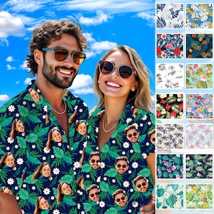 Personalized Hawaiian Shirt with Face,Hawaii Party Shirt,Personalized Men Hawaiian Button Up Shirts,Bachelor Party Gift,Men&#39;s Hawaiian Shirt