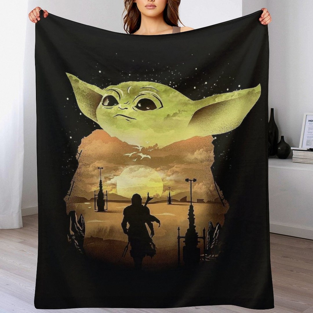 Custom Name Blanket,baby Yoda Throw Blanket,baby Yoda Blanket, Starwars