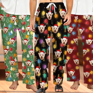 Custom Family Christmas Pj Pants,Personalized photos Pyjamas,Custom Xmas Pajamas Pants,Custom Christmas Pjs Gift,Woman Man Pajama Pants