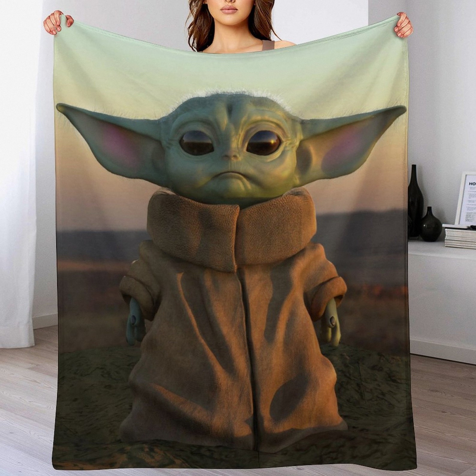 Custom Name Blanket,baby Yoda Throw Blanket,baby Yoda Blanket, Starwars