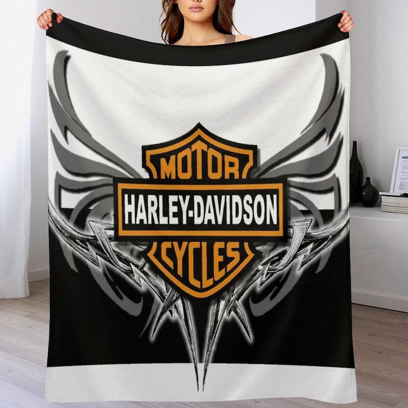 Custom Name Blanket,harley Davidson Throw Blanket,harley Davidson Logo