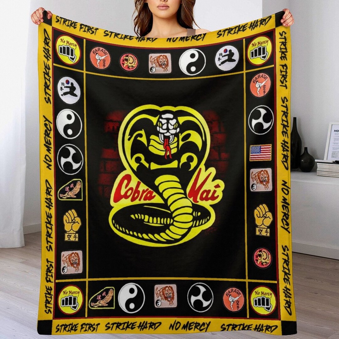 Custom Cobra Kai Throw Blanket,the Karate Blanket,tv Show Snake Quilt