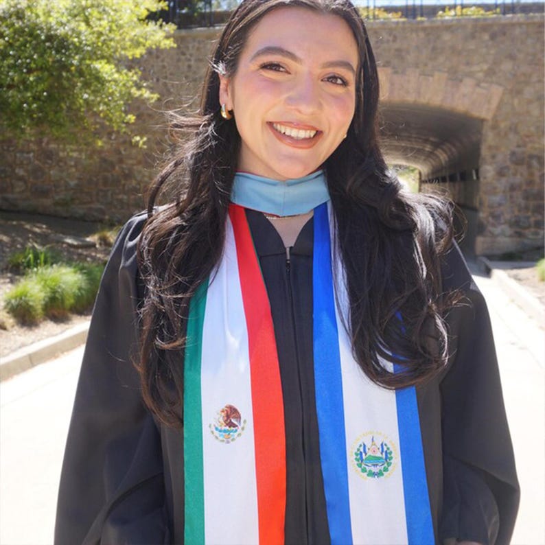 Custom Mixed 2/3/4 Flag Graduation Stole,Personalized Gifts for Student,Custom Graduation Sash for Friends,Custom Class of 2026 Flag Stole Bild 6