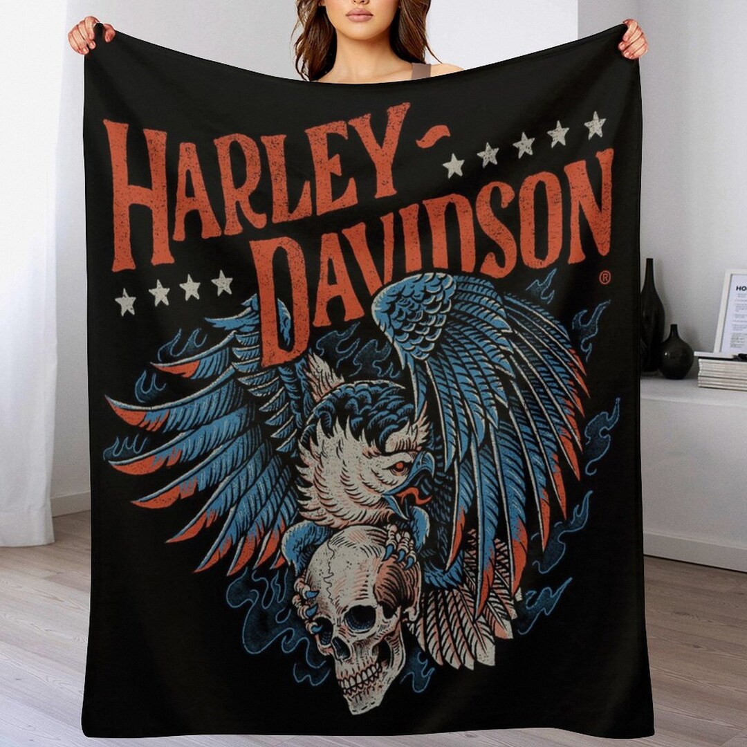 Custom Name Blanket,harley Davidson Throw Blanket,harley Davidson Logo