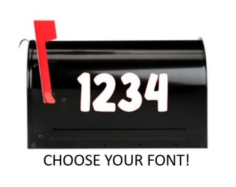 Mailbox Number Stickers | SET OF 2 | Pick Number Size Color Font | Vinyl Decal Home Building Business Work
