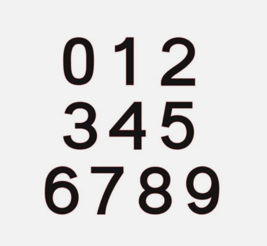 Number Sticker Invidual Large Number Stickers Pick INDIVIDUAL NUMBER SIZE Vinyl Decal Car ...