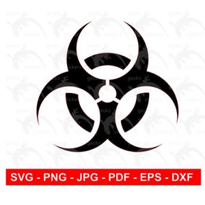 Biohazard Design SVG Cricut Silhouette, sofortiger digitaler Download, mehrere Dateitypen, Print on Demand, Vorsicht Warnung Gefahr Auto Stoßstange