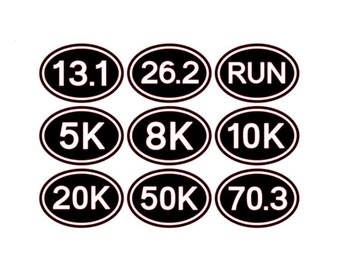 10K Running Oval Decal Sticker Run Runner Half Marathon 5k 10k 13.1 26. ...