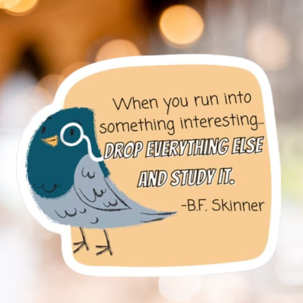 B.F. Skinner Quote Pigeon Sticker 3x3 Applied Behavior Analysis ABA Sticker Gift