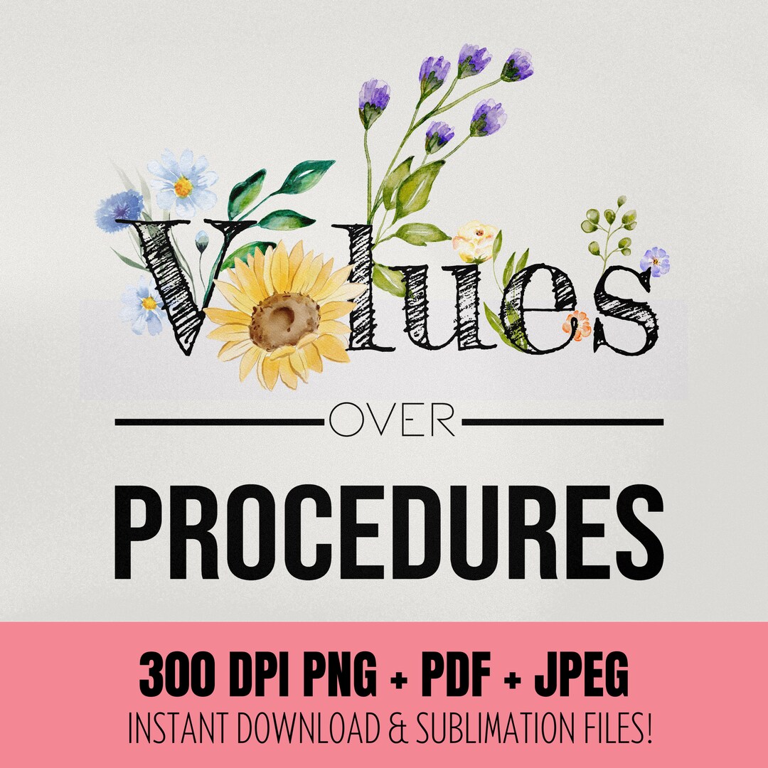 Values Over Procedures Applied Behavior Analysis ABA PNG PDF Floral - Etsy
