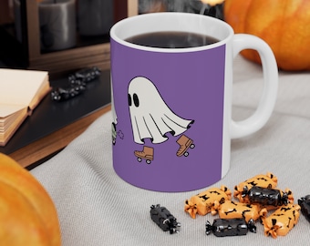 Cute Halloween Ghost Trio Mug for Spooky Season, Trick or Treat, Halloween Gifts, Spooky Mug, Mug for her, Fall Coffee Mug, Scary Mug