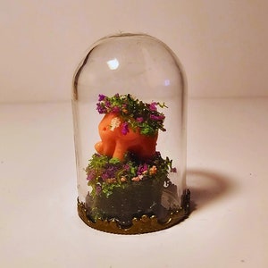 miniature diorama, trinket jar, miniature dome, Miniature Elephant dome, fairy miniature