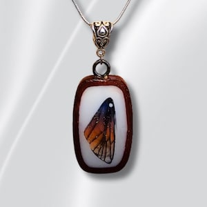 Orange purple Forest faerie wings necklace