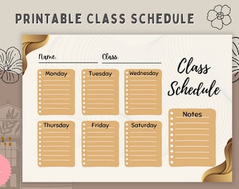 Printable Class Schedule for KIDS