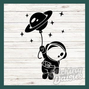 Astronaut Balloon Planet decal sticker, cute astronaut decal