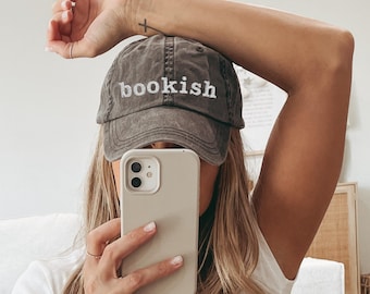 Bookish Hat, Vintage Embroidered Cotton Twill Cap