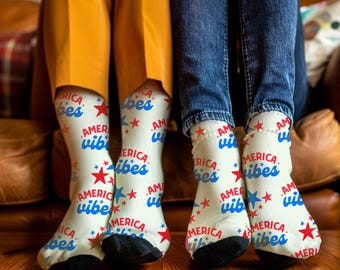 Patriotic Recycled Poly Socks, America Vibes, 4th of July
