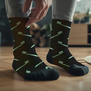 Toothbrush Socks, Dental Socks, Eco-Friendly Recycled Poly, Great Gift for Dental Students, Dentists or Dental Hygienists, One Size Fits All