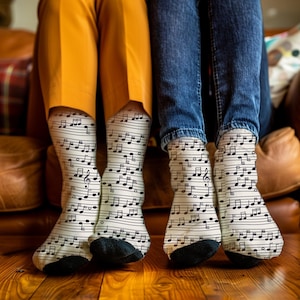 Music Note Socks, Perfect Gift for Musicians, Recycled Poly Socks, Unique Musician Socks, Comfy Music Lover Socks, One Size Fits All