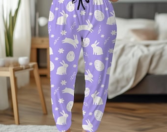 Easter Bunny Pajama Pants, Women's Polyester Sleepwear