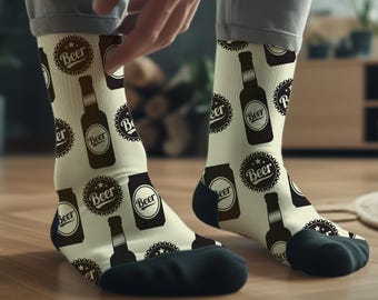 Craft Beer Socks, Recycled Poly Blend, Fun Drinkware Gift
