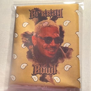 Custom Breezy Bowl Bandana, 2025 Bandana, Brown Chris Bandana, 2025 Breezy Bowl Concert Bandana, Chris Breezy, Custom Breezy Bowl