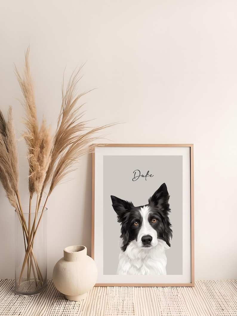 Custom Pet Portrait, Personalised Dog Illustration, Dog Cat Wall Art, Hand Drawn Pet, Pet Memorial Ideas, Digital, Christmas Gift, Pet Art image 9