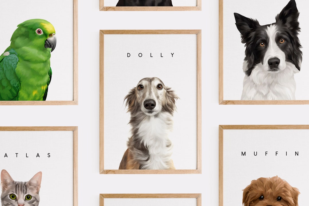 Digital Pet Portrait, Custom Pet Portrait, Pet Portrait From Photo, Dog Portrait, Custom