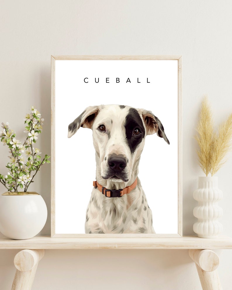 Custom Pet Portrait, Personalised Dog Illustration, Dog Cat Wall Art, Hand Drawn Pet, Pet Memorial Ideas, Digital, Christmas Gift, Pet Art image 6