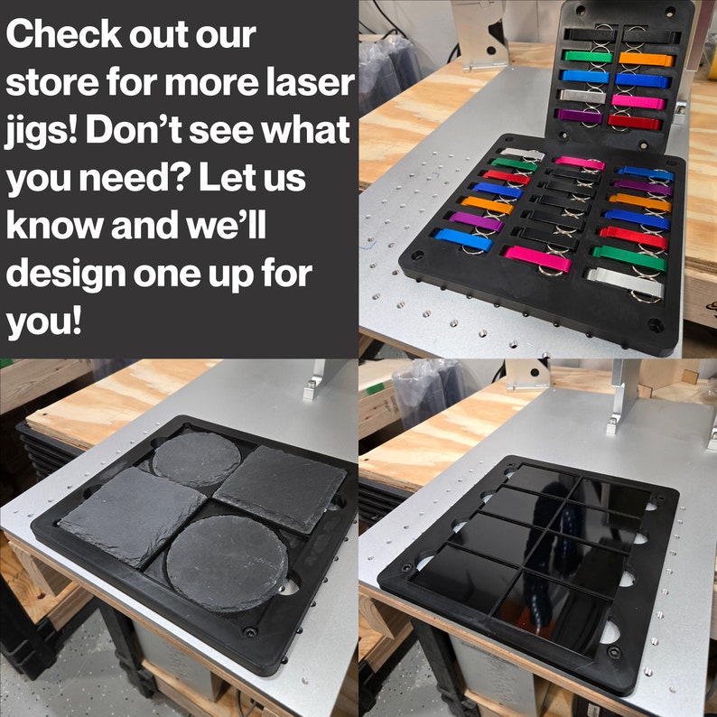 3D printed galvo laser jigs offered in The 328 Collective's Etsy shop