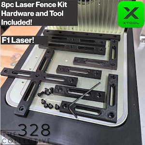 xTool F1, F1 Ultra, F2 Ultra Laser Engraver Fence Kit, Fixture, Guides, Hardware & Tool Included, Multiple Colors