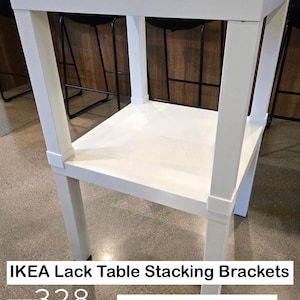 Stacking Brackets for IKEA Lack Tables – 3D Printed Connectors, Set of 4, Multiple Colors