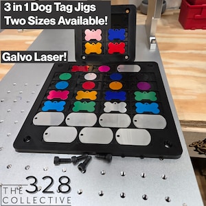 Galvo Laser 3 in 1 Dog Tag Laser Jig, Fiber Laser, C02 Laser, Lightburn Files, 2 Variations