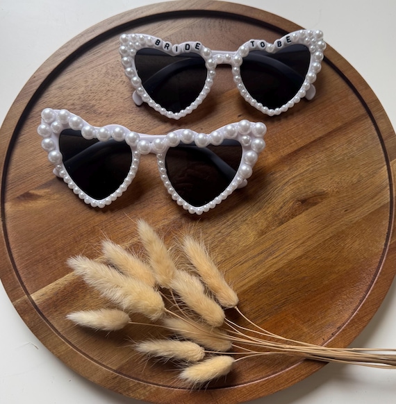 Pearl Heart Sunglasses: Bridal Party Bachelorette Gift