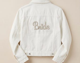 Parche termoadhesivo de novia con perlas y diamantes de imitación, decoración para chaqueta de boda, regalo para despedida de soltera