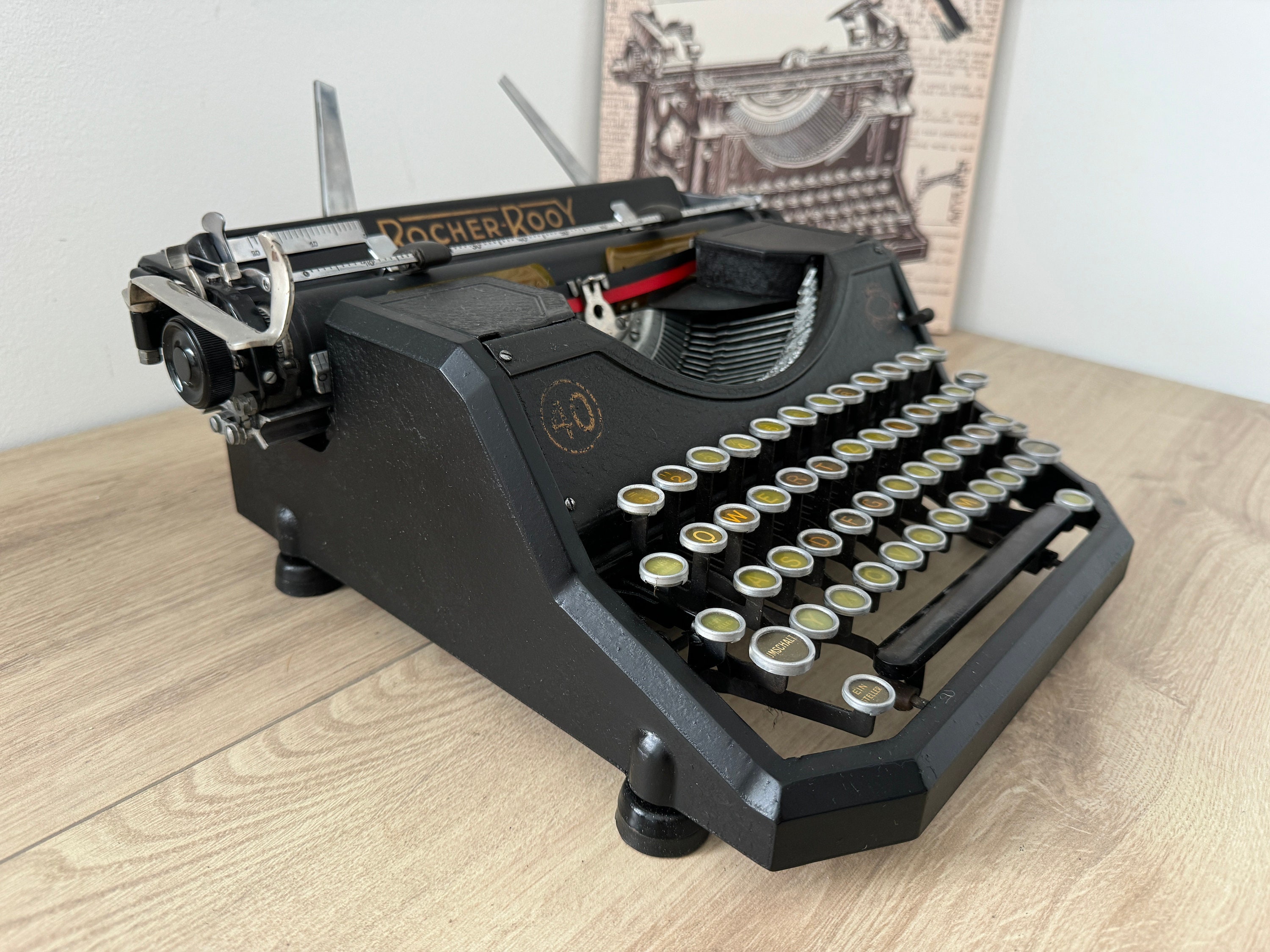 1947 ROCHER ROOY UNIS Mod.40 - Portable typewriter antique vintage
