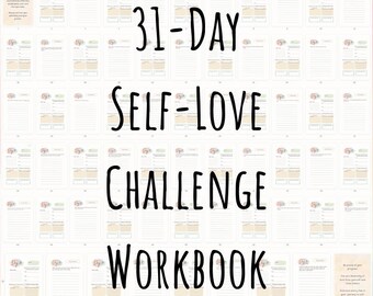 31 Day Self-Love Journaling Challenge Printable Workbook | Self-love & Discovery Journal Prompts | Watercolor Design | PDF Download