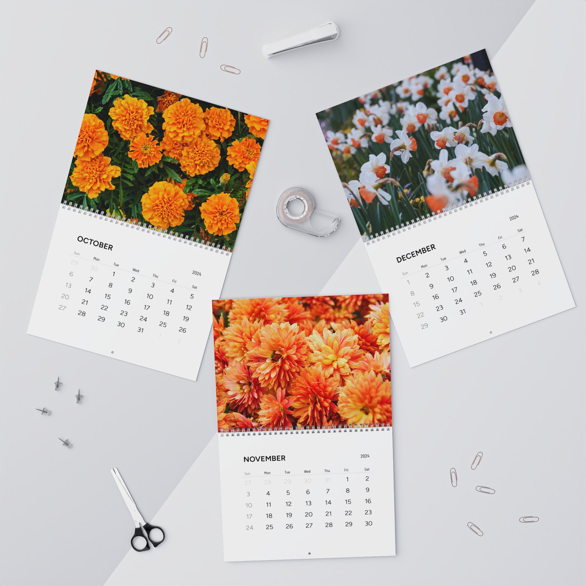 2024 Wall Calendar Birth Month Flower Theme Size 11 Etsy