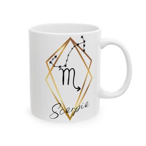 Scorpio Zodiac Sign Art - Gold Geometric Celestial Constellation Design