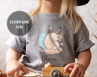 Custom Easter Kıds Shirt, Bunny Shirt, Rabbit Animal Gift, Birthday Gift, Personalized Gift, Custom Shirt, Gift for Daughter, Easter Shirt