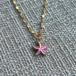 Gold Starfish Charm Necklace