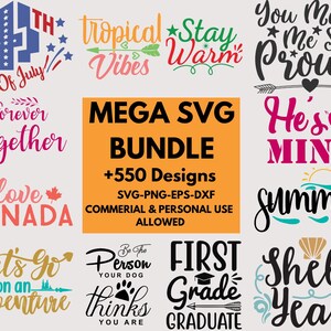 Mega SVG Bundle, Svg Files for Cricut, Silhouette Cut Files, T Shirt Designs SVG, Svg for Shirts, Cricut, Commercial Use, Digital Download