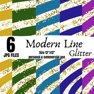 Peut inclure: Six papiers numériques avec un motif de lignes modernes et des paillettes dorées. Chaque motif mesure 30,5 cm sur 30,5 cm et peut être utilisé pour des projets personnels et commerciaux.