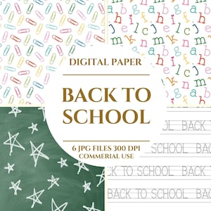 Back to School Digital Papers, Scholarly Styles Embrace Back to School, Background Creative Composition, Digital Download