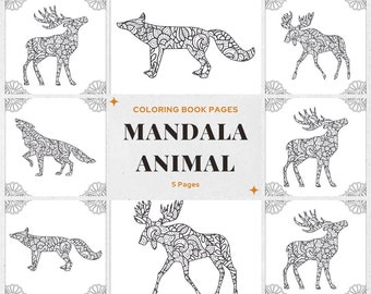 Mandala Animal Coloring Book Pages for KDP Publishing