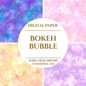 Bokeh Bubble Digital Paper, Multicolor Paint Paper Party ,Pastel Pink Print Splash spot Style Swirl, Template Texture ,Digital Download