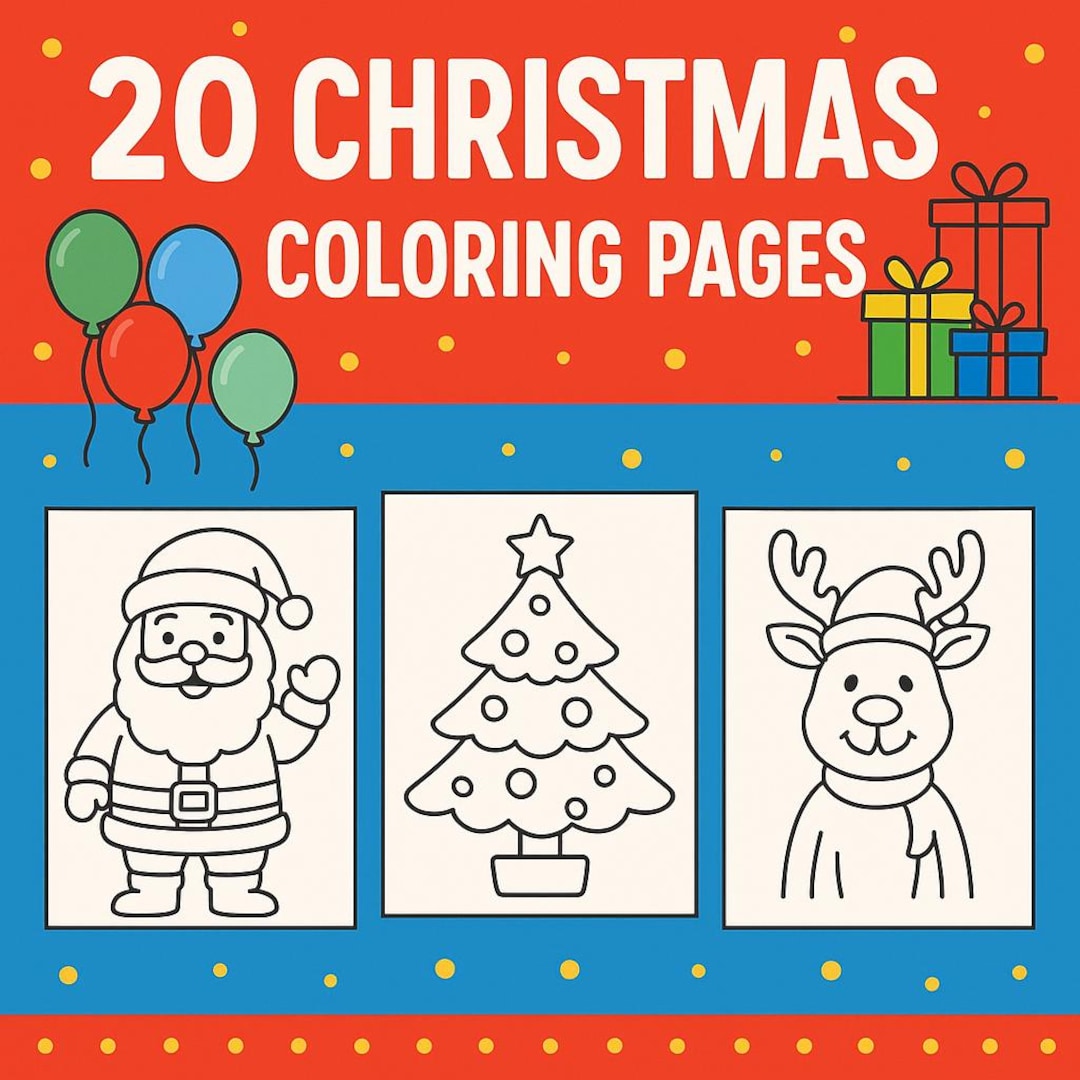 20 Cute Christmas Coloring Pages for Kids – Bold & Easy Holiday ...