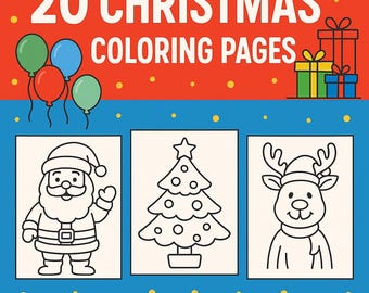 20 Cute Christmas Coloring Pages for Kids – Bold & Easy Holiday Coloring Book – Santa, Xmas, Winter Activities