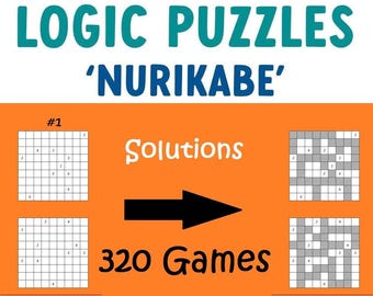 Logic Puzzles Nurikabe - 320 Puzzles with Solutions - Commercial Use License - KDP Kindle Direct Publishing Ready To Upload