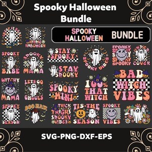 Spooky Halloween Bundle, Halloween Shirt, Halloween SVG Bundle, Ghost Svg, Pumpkin Svg, Thanksgiving Svg, Silhouette Vector, Svg Cut File